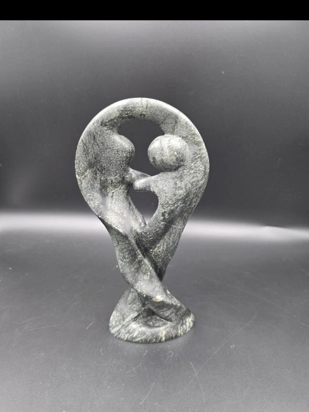 Contemporary Embrace Abstract Sculpture - Gray Stone Effect
